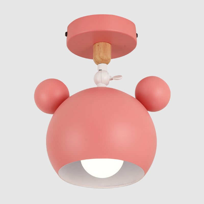 1 Light Mickey Ceiling Light Modern Macaron Style Metal Ceiling Lighting for Living Room