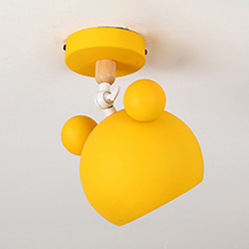 1 Light Mickey Ceiling Light Modern Macaron Style Metal Ceiling Lighting for Living Room