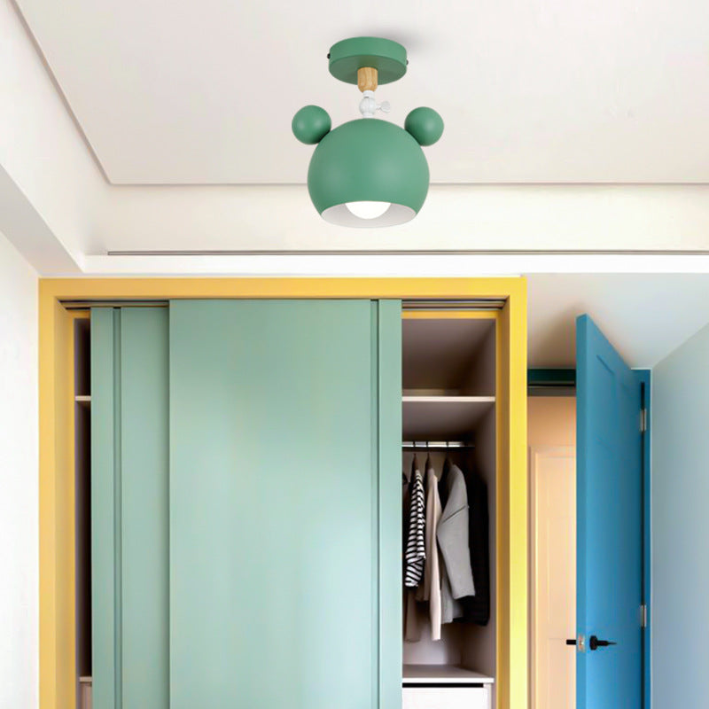 1 Light Mickey Ceiling Light Modern Macaron Style Metal Ceiling Lighting for Living Room