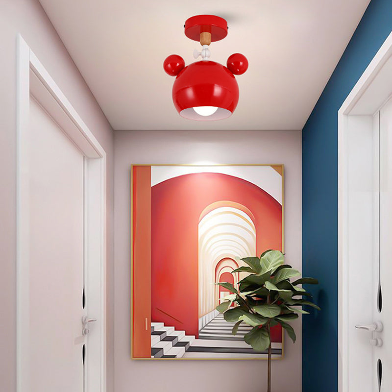 1 Light Mickey Ceiling Light Modern Macaron Style Metal Ceiling Lighting for Living Room