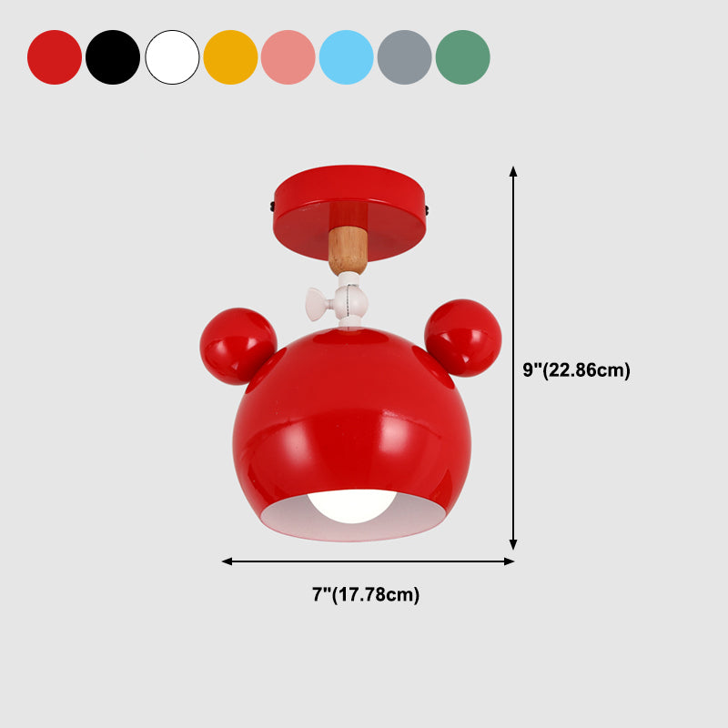 1 Light Mickey Ceiling Light Modern Macaron Style Metal Ceiling Lighting for Living Room