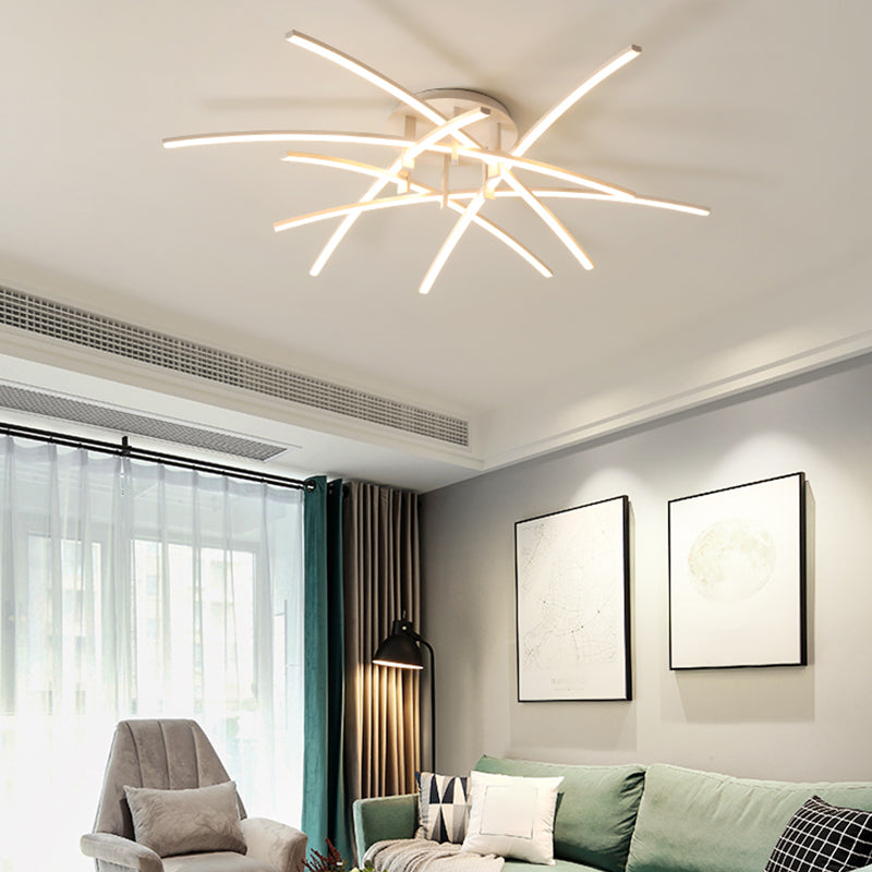 Style moderne linéaire plafonnier métal métal plafond multi-tête plafond pour restaurant