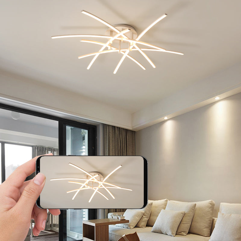 Style moderne linéaire plafonnier métal métal plafond multi-tête plafond pour restaurant