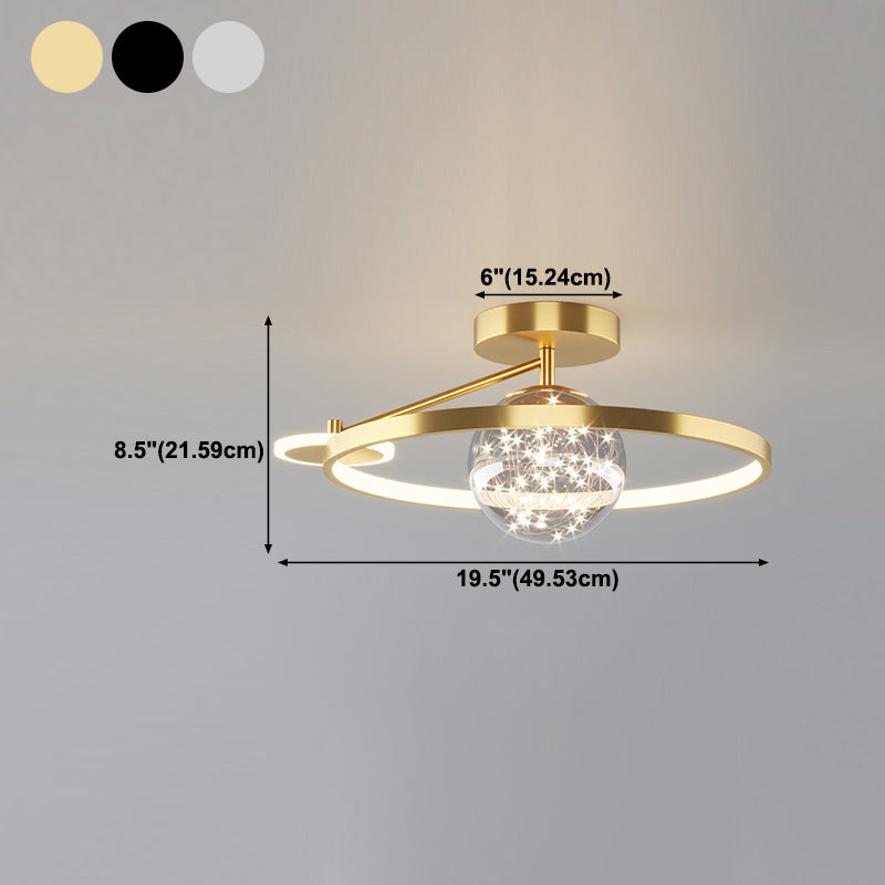 Luz de techo LED de estilo de techo de techo de círculo de metal