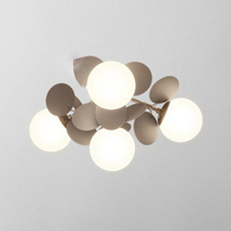 Bulles salon plafonnier monté luminaire en verre nordique semi-montage