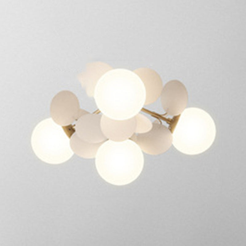 Bulles salon plafonnier monté luminaire en verre nordique semi-montage