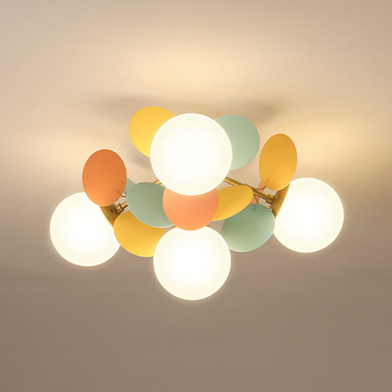 Burbujas de la sala de estar del techo montado en el techo de vidrio semi iluminación de semi montura