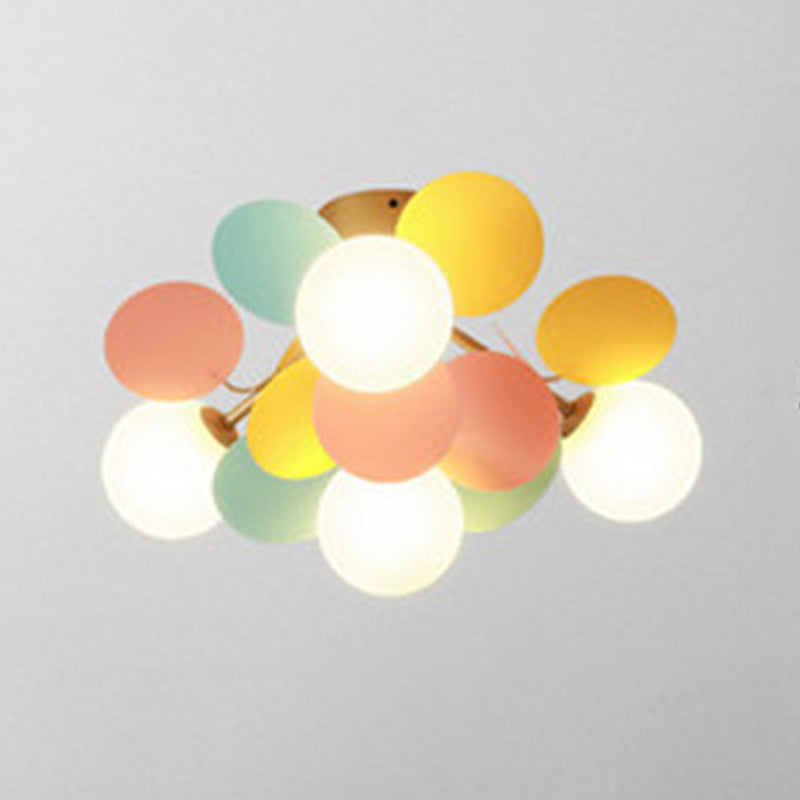 Bulles salon plafonnier monté luminaire en verre nordique semi-montage