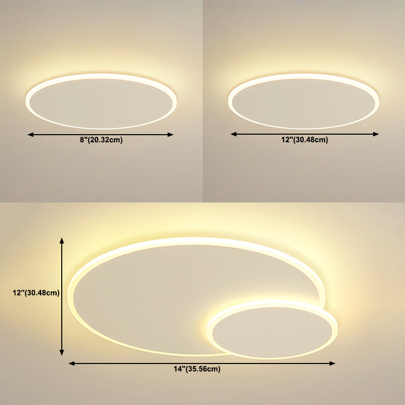 Metal Circular Techo Flush Montaje Luce de techo blanco LED nórdico Lámpara de techo blanco