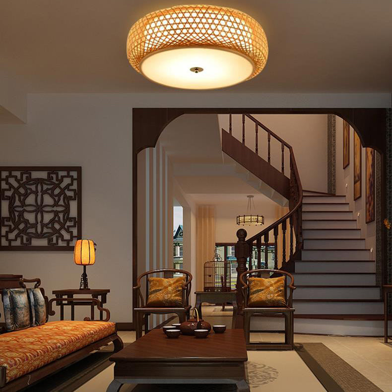 Iluminación moderna de montaje en semi flush ASIA ASIA Bamboo Beige Light