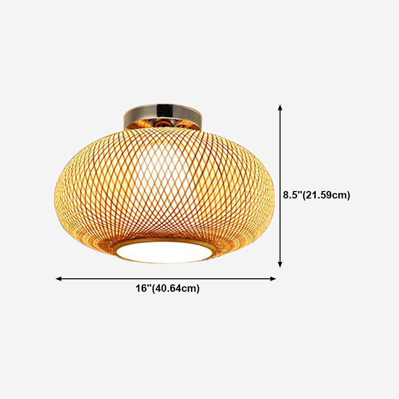 Mount semi-flustique moderne Light Bamboo Bamboo Beige Light