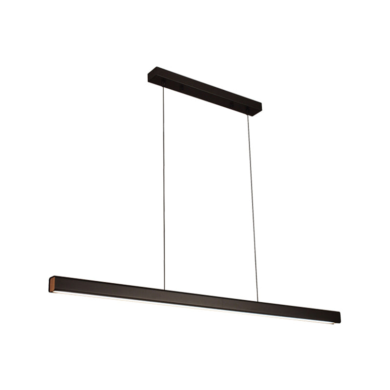 Modern Metal Island Light Fixture Linear 1-Head Restaurant Hanging Lamp with Acrylic Shade