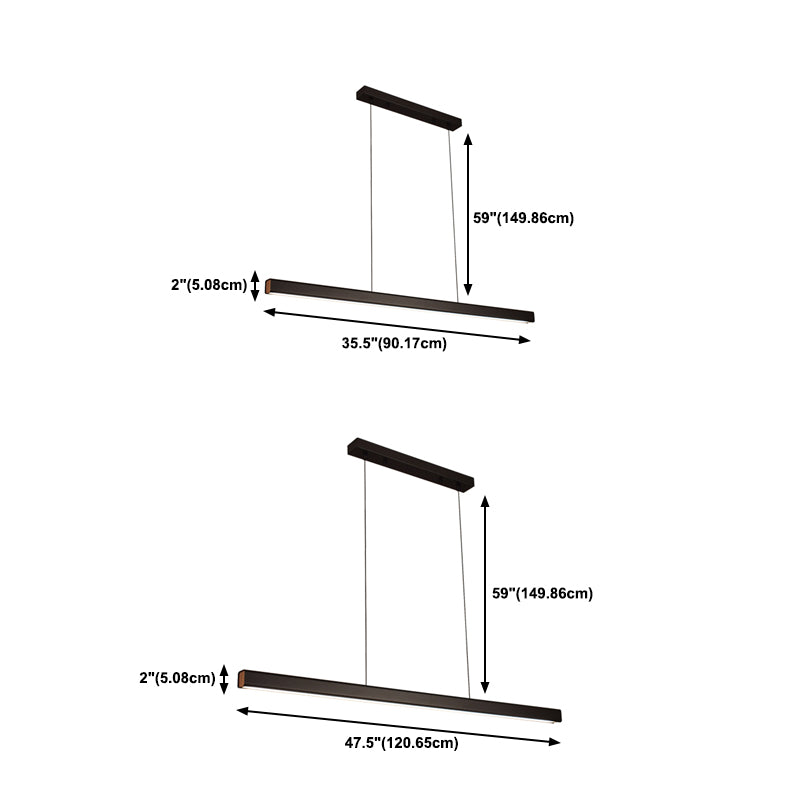 Lámpara de 1 cabeza de lámpara de la isla de metal moderna lámpara colgante de 1 cabeza lineal con sombra acrílica