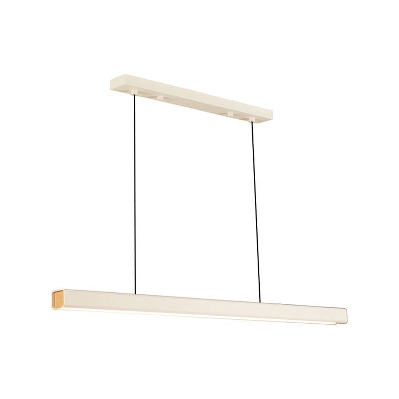 Modern Metal Island Light Fixture Linear 1-Head Restaurant Hanging Lamp with Acrylic Shade