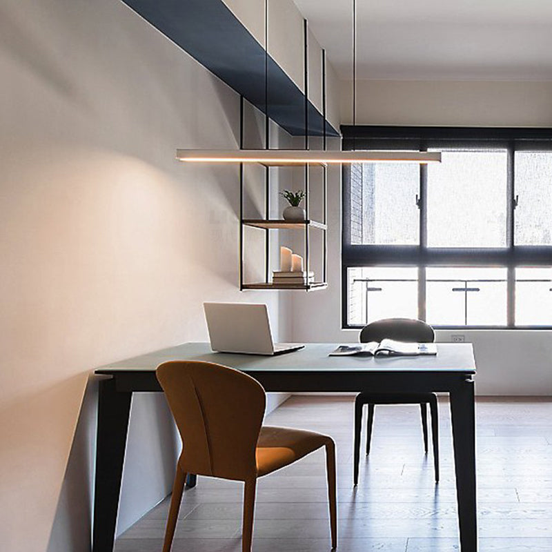 Lámpara de 1 cabeza de lámpara de la isla de metal moderna lámpara colgante de 1 cabeza lineal con sombra acrílica