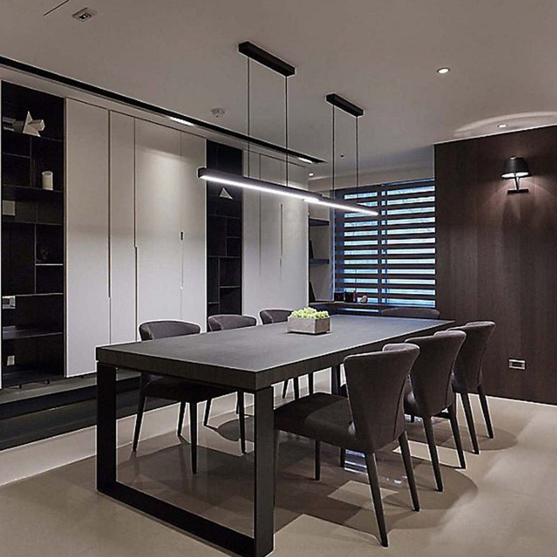 Lámpara de 1 cabeza de lámpara de la isla de metal moderna lámpara colgante de 1 cabeza lineal con sombra acrílica