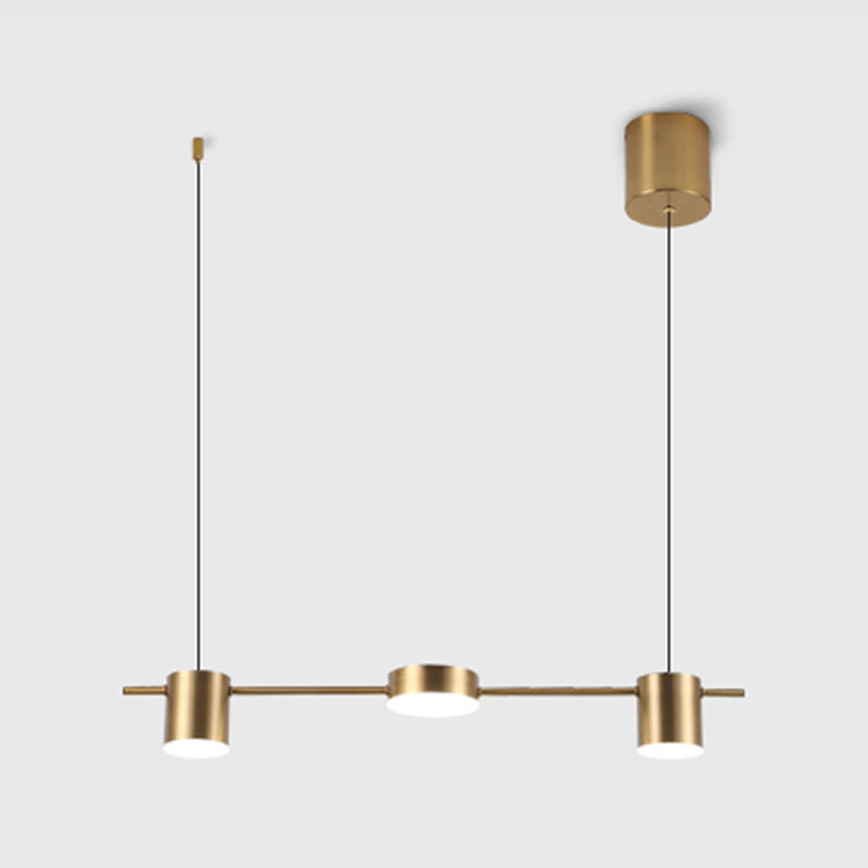 Modern Metal Island Chandelier Cylinder Multi-Head Restaurant LED Suspension Lamps