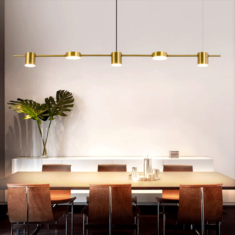 Lámparas de suspensión LED de restaurante LED de múltiples cabezas de araña de araña de isla metálica moderna