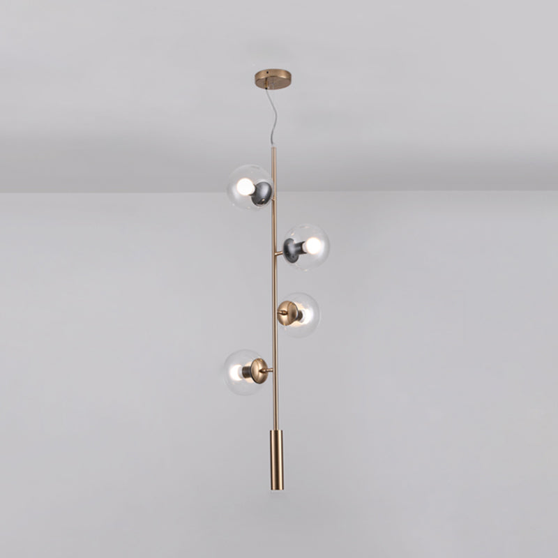 Lámparas colgantes de restaurantes múltiples de Gold Island Chandelier con sombra de vidrio de globo