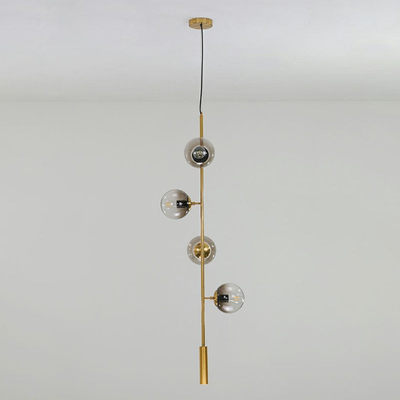 Lámparas colgantes de restaurantes múltiples de Gold Island Chandelier con sombra de vidrio de globo