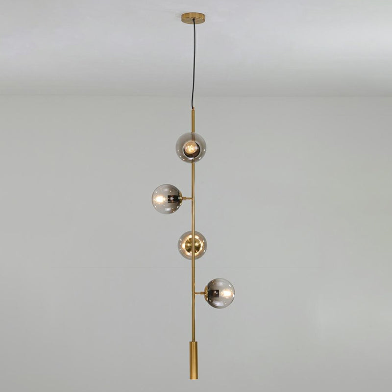 Lámparas colgantes de restaurantes múltiples de Gold Island Chandelier con sombra de vidrio de globo