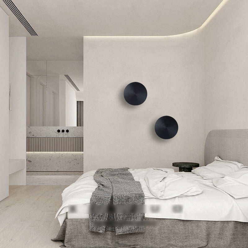 Round Shade Metal Wall Sconce Modern Style 1-Light Wall Mount Light for Living Room