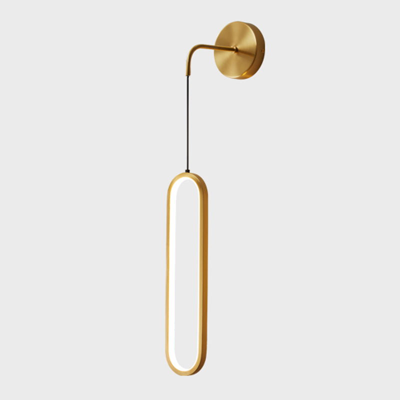 Oval Shade Metal Wall Sconce Modern Style 1 Light Wall Mounted Light