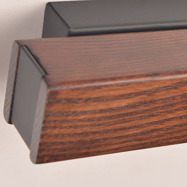 Square Shade Wood Wall Sconce Modern Style Single Light Wall Mounted Light
