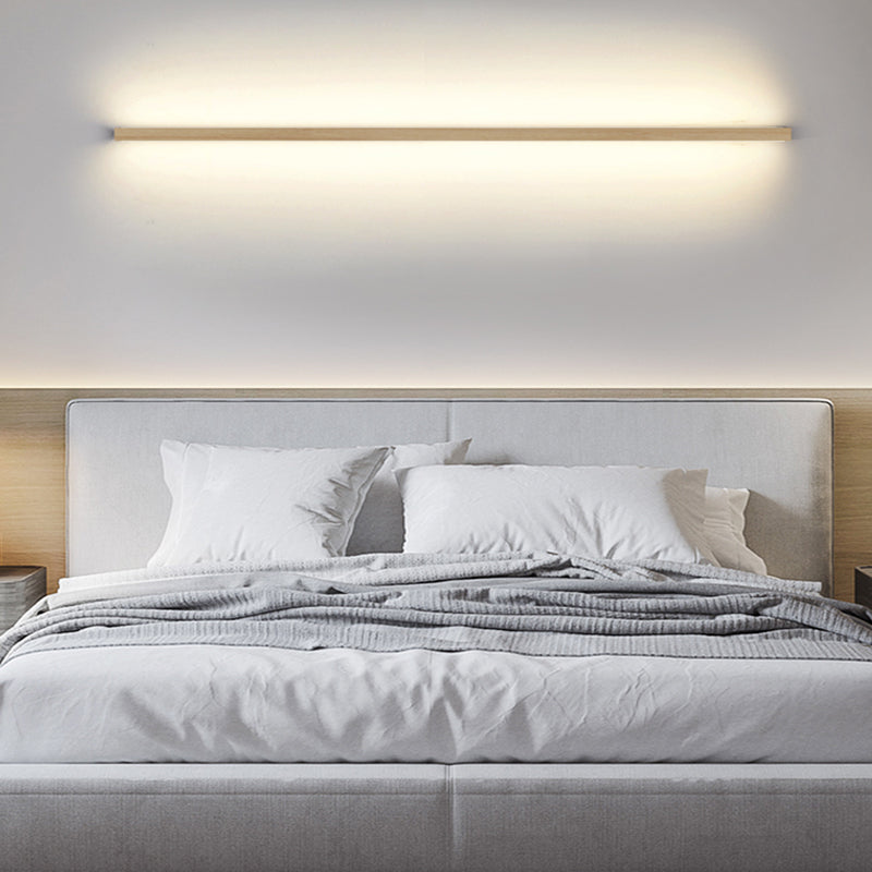 Multi Lights Linear Wall Mounted Lamps Modern Style Wood Wall Lights