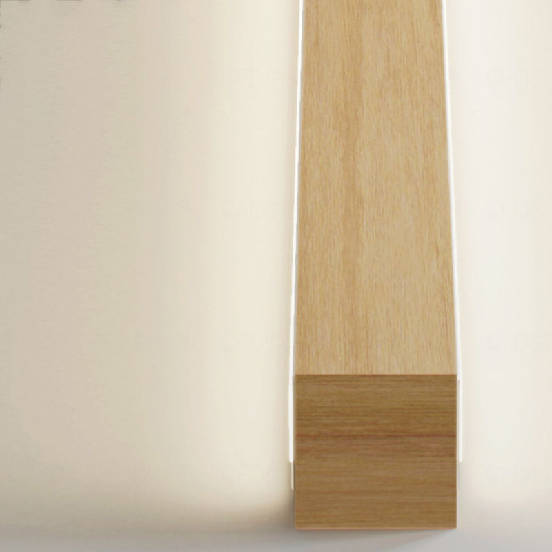 Multi Lights Linear Wall Mounted Lamps Modern Style Wood Wall Lights
