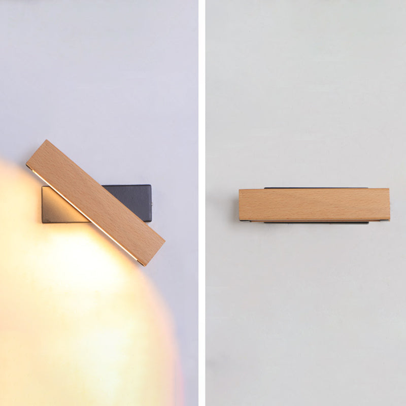 Luz de pared de madera de forma cuadrada estilo moderno 1 luz de montaje de pared ligera