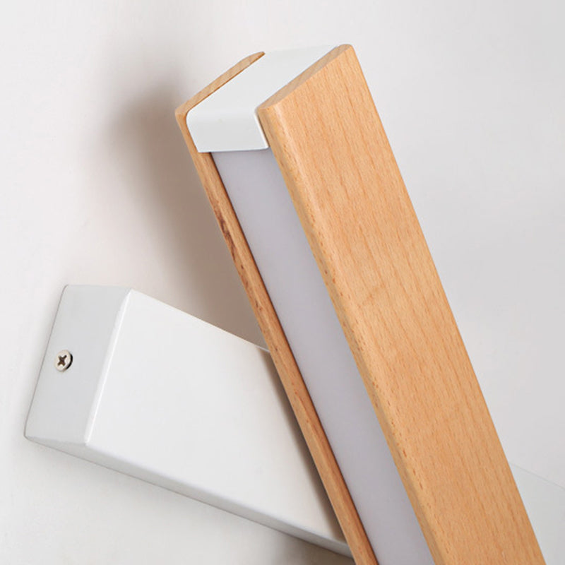 Luz de pared de madera de forma cuadrada estilo moderno 1 luz de montaje de pared ligera