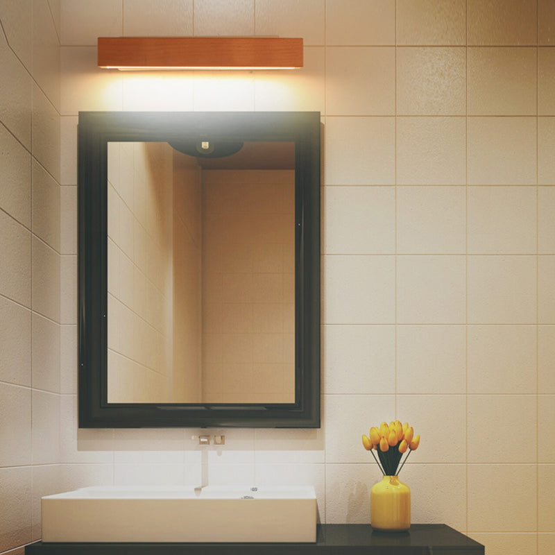 Luz de pared de madera de forma cuadrada estilo moderno 1 luz de montaje de pared ligera