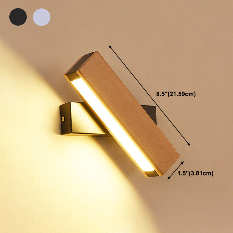 Luz de pared de madera de forma cuadrada estilo moderno 1 luz de montaje de pared ligera
