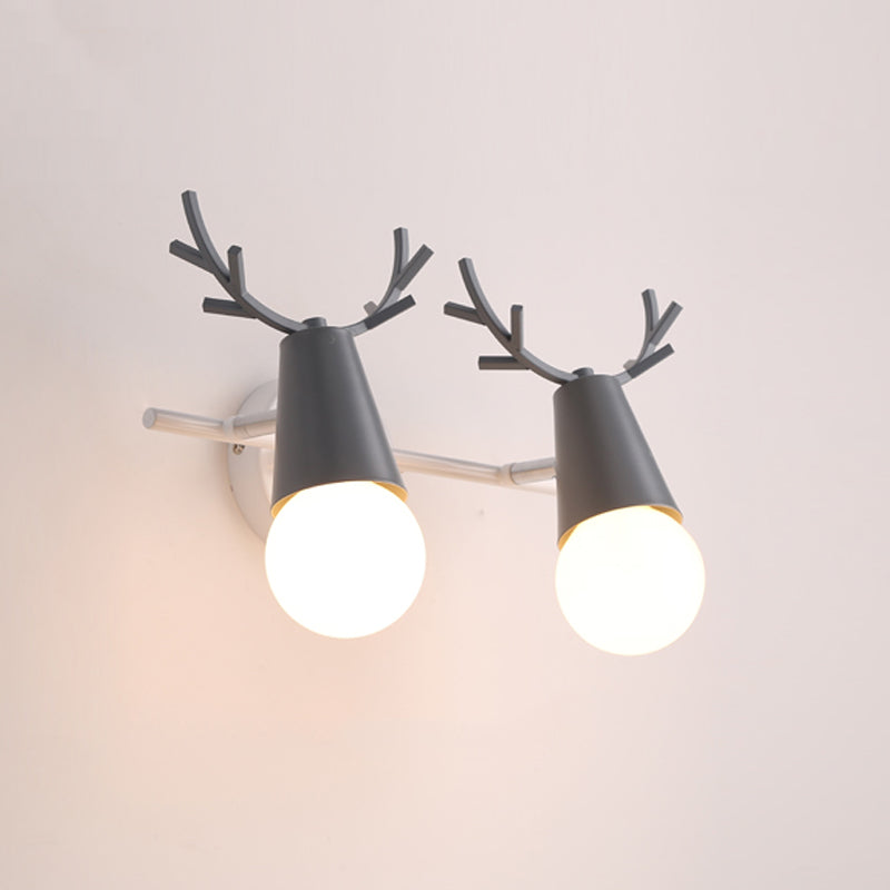 Modern Colorful Wall Sconce Light Creative Antlers Wall Light Fixture for Bedroom