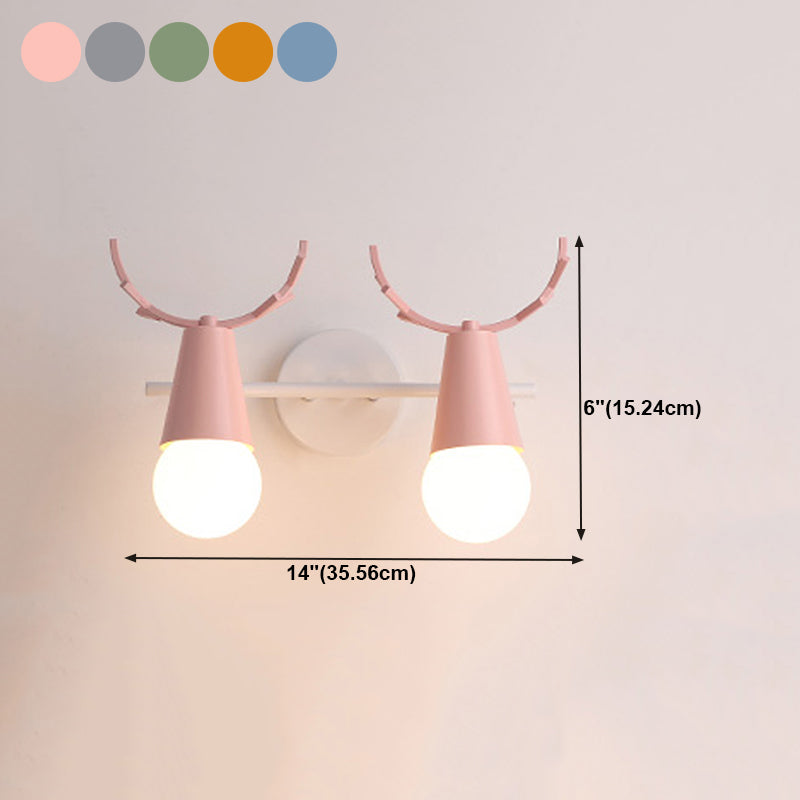 Modern Colorful Wall Sconce Light Creative Antlers Wall Light Fixture for Bedroom