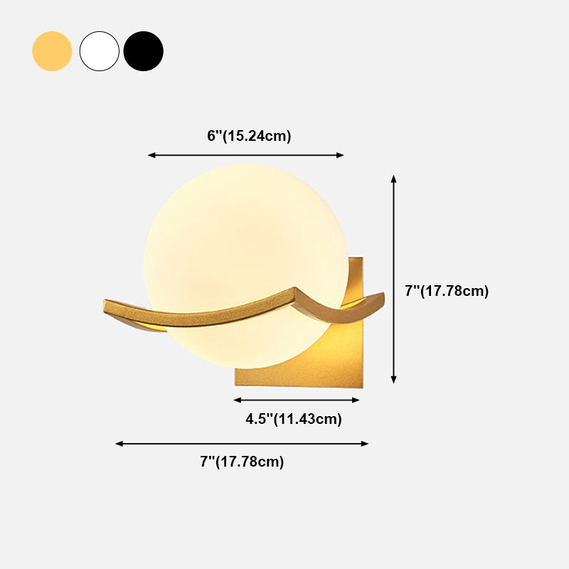 Lámparas de pared de bola de estilo modernas de vidrio 1 lámparas de pared ligeras