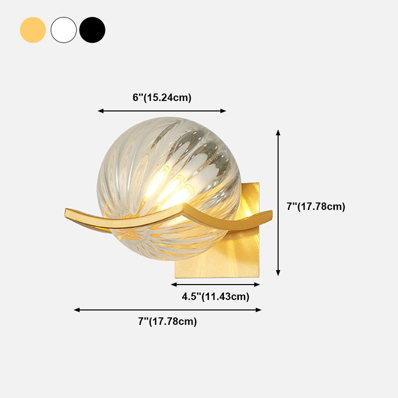Lámparas de pared de bola de estilo modernas de vidrio 1 lámparas de pared ligeras