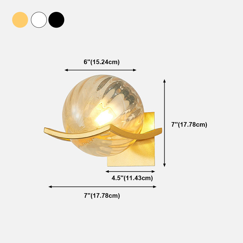 Lámparas de pared de bola de estilo modernas de vidrio 1 lámparas de pared ligeras