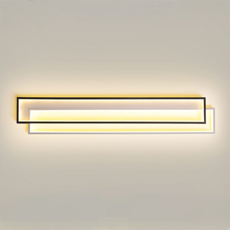 Rectangle Wall Lights Modern Style Metal 2 Light Wall Mount Lights