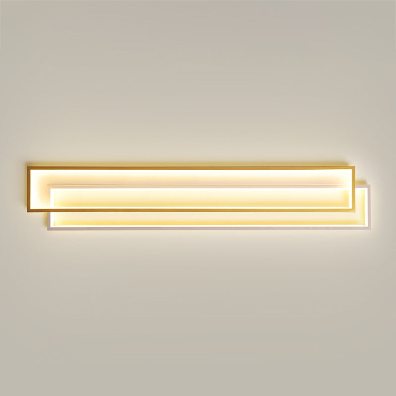 Rectangle Wall Lights Modern Style Metal 2 Light Wall Mount Lights