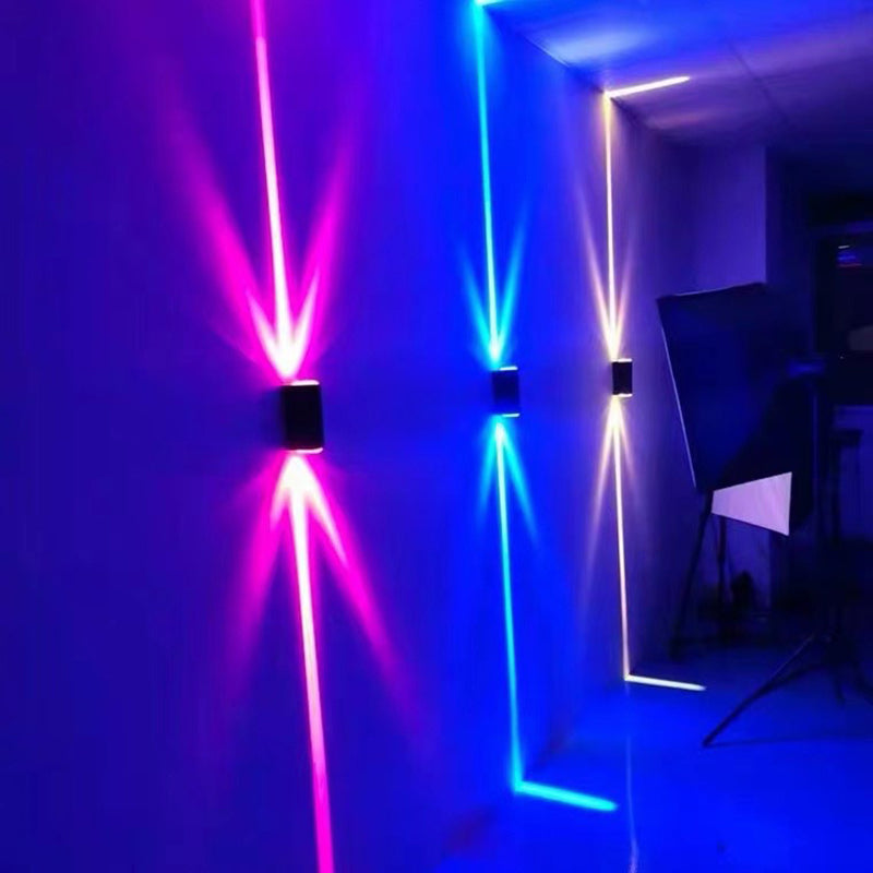 Lámparas de pared rectangulares de estilo moderno metal 2 luces de luz de luz apliques