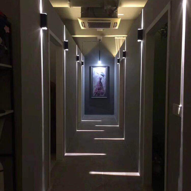 Modern Style Rectangular Wall Mounted Lamps Metal 2 Lights Wall Light Sconces