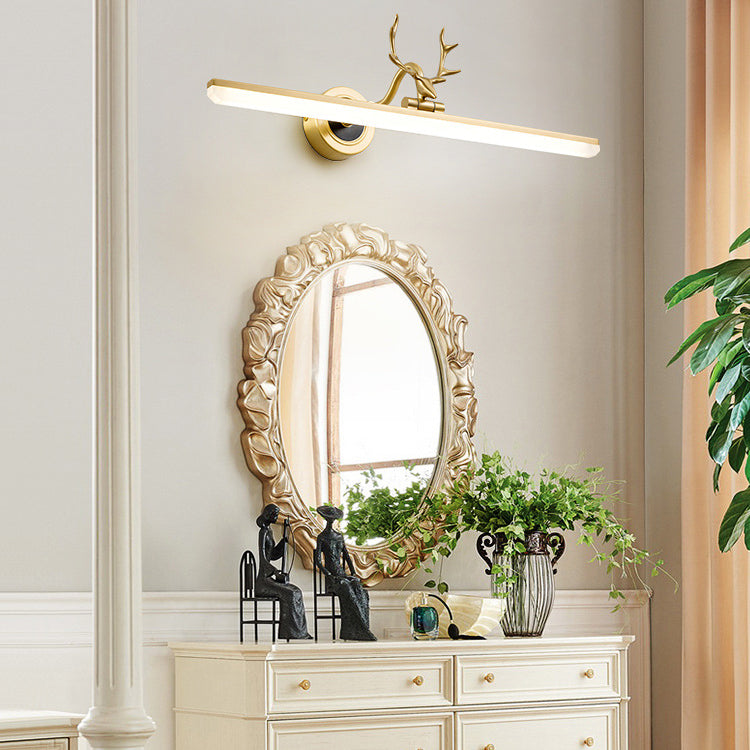 Linear Shape Wall Lighting Postmodern Style Metal 1 Light Sconce Lamp for Shower Room