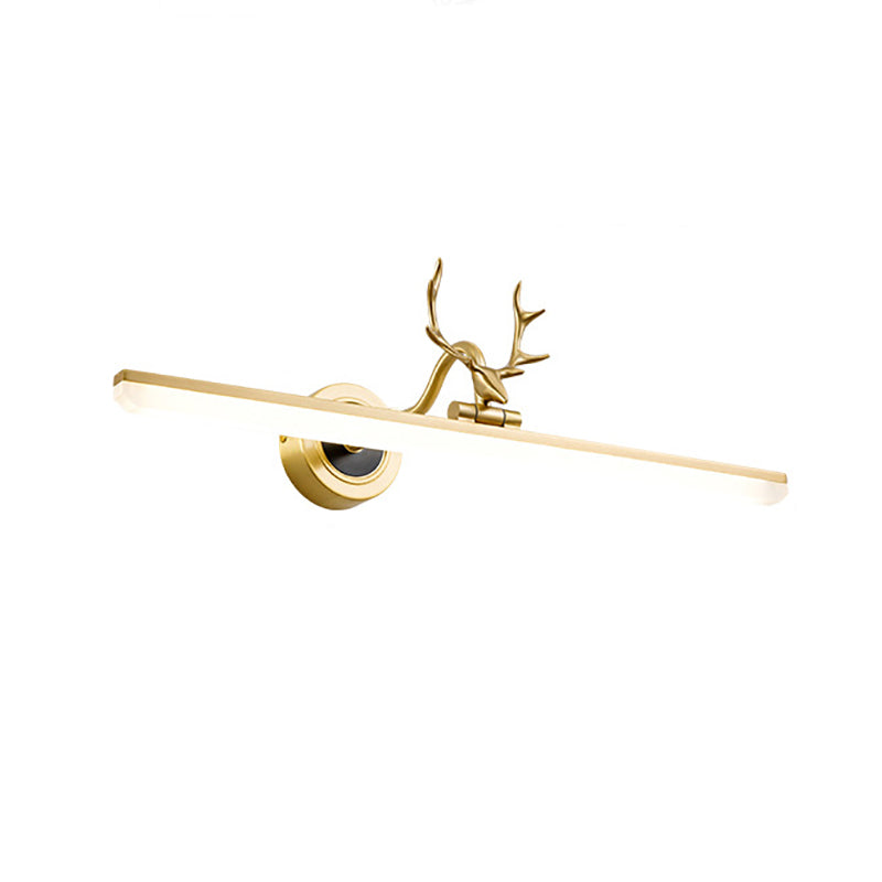 Linear Shape Wall Lighting Postmodern Style Metal 1 Light Sconce Lamp for Shower Room