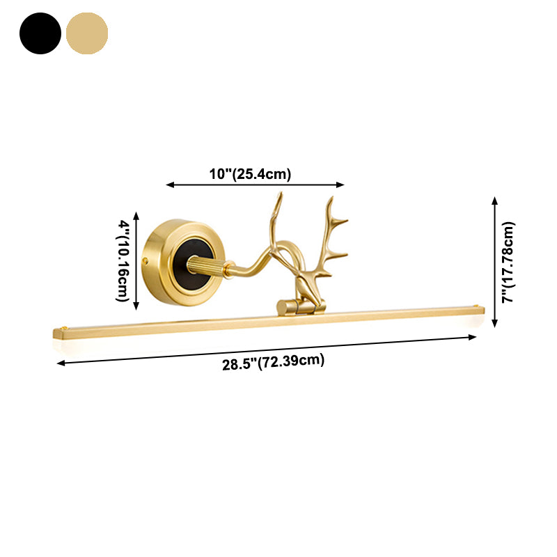 Linear Shape Wall Lighting Postmodern Style Metal 1 Light Sconce Lamp for Shower Room