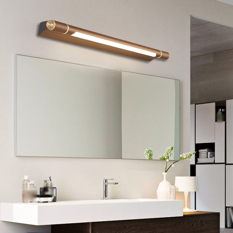 Postmodern Style Strip Shape Wall Lighting Metal 1 Light Wall Sconces for Shower Room