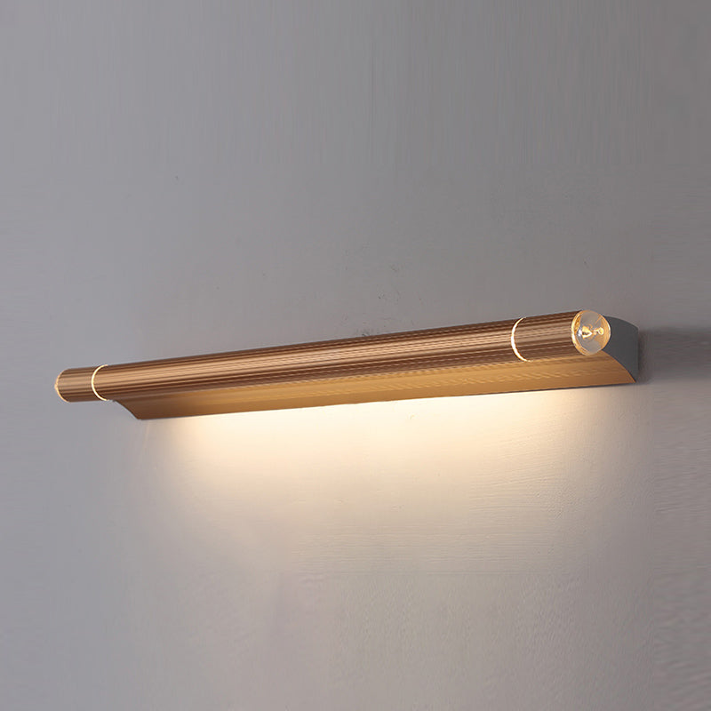 Postmodern Style Strip Shape Wall Lighting Metal 1 Light Wall Sconces for Shower Room