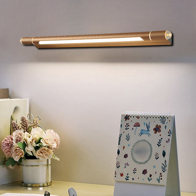 Postmodern Style Strip Shape Wall Lighting Metal 1 Light Wall Sconces for Shower Room