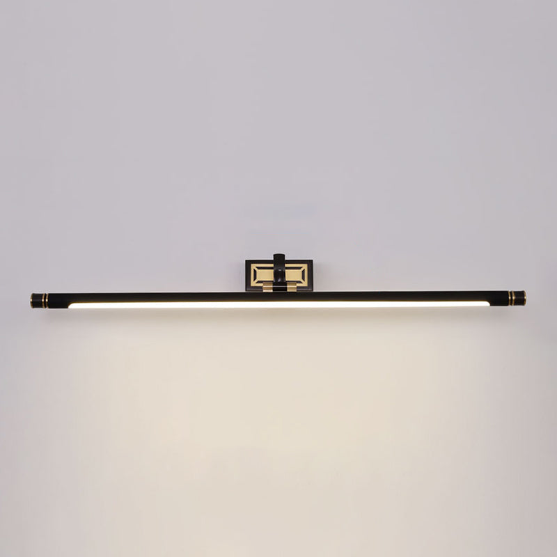 Metal Linear Shape Wall Light Modern Style 1-Light Mirror Wall Mounted Light